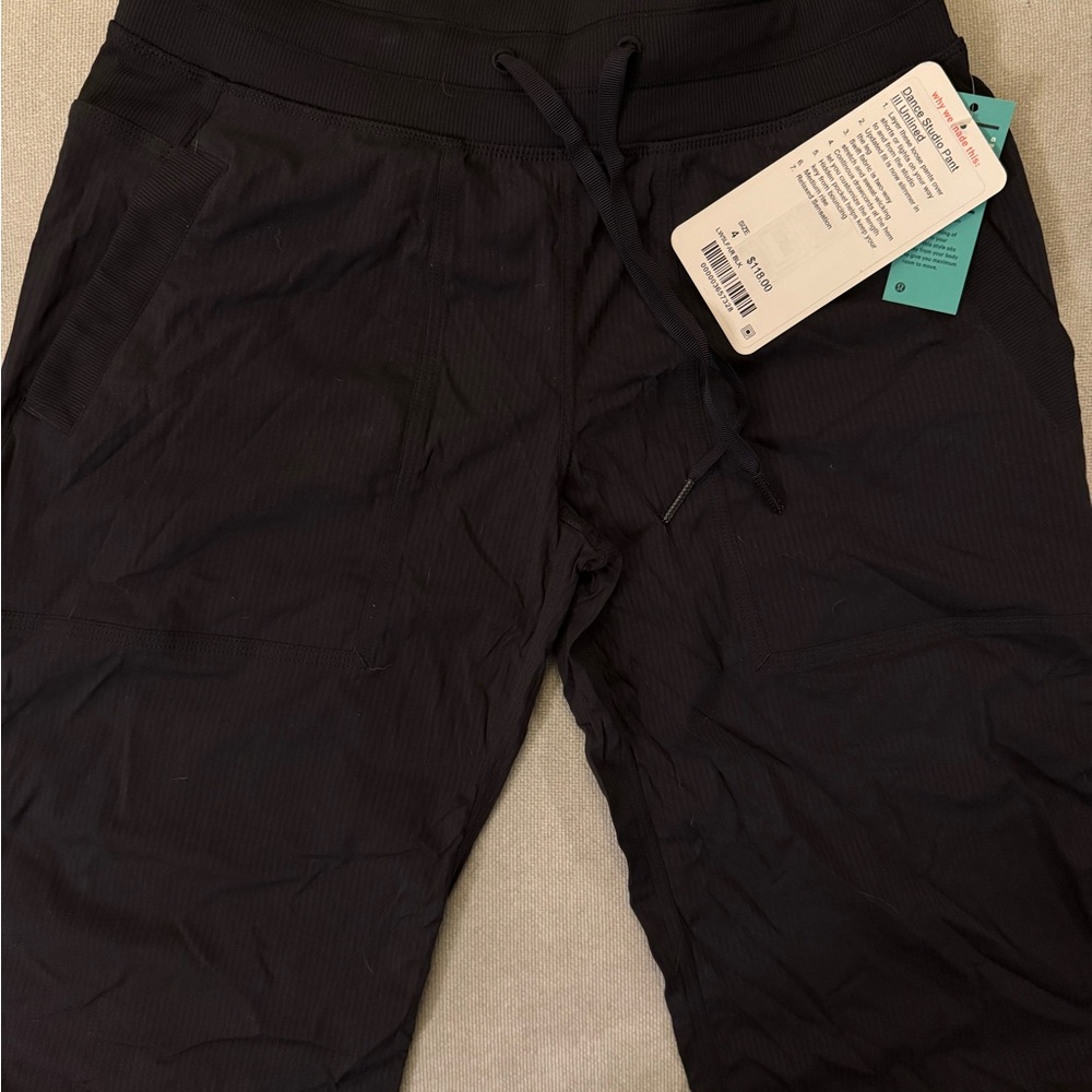 Lululemon Athletica Black Dance Studio Pant III Unlined, NWT, Size 4